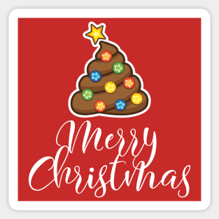 Merry Christmas Poop Emoji Christmas Tree Sticker